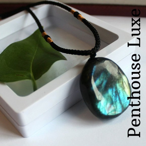 RESTOCKED!! Real Labradorite Pendant Necklace - Picture 2 of 6